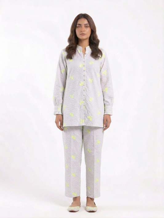 2-Piece Embroidered Georgette