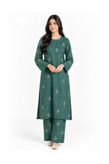2-Piece Embroidered Cotton